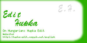 edit hupka business card